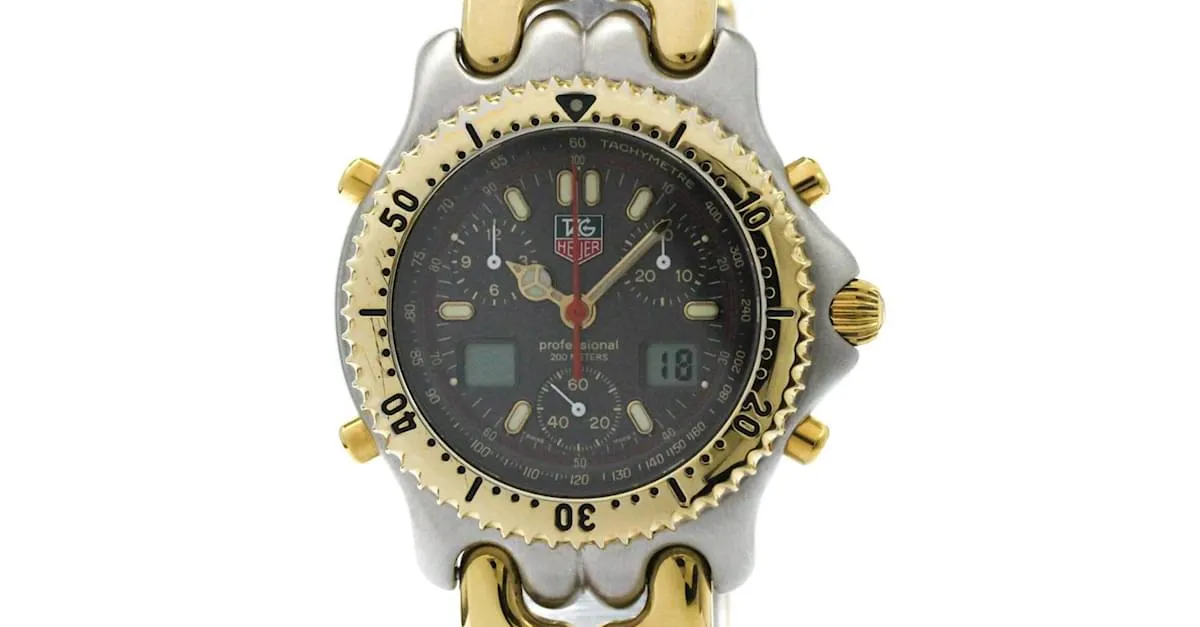 TAG HEUER Sel Cronógrafo Reloj para Hombre de Acero Baño de Oro CG1122 