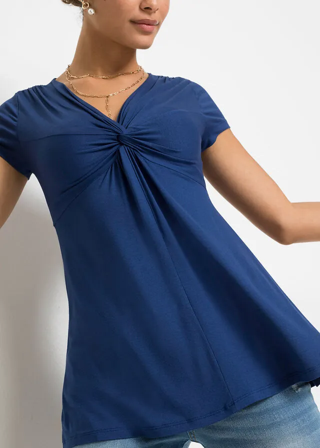 Top anudado de verano Azul noche