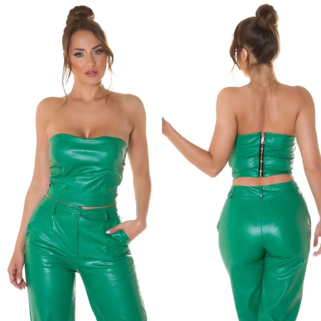 Top Bandeau polipiel Verde