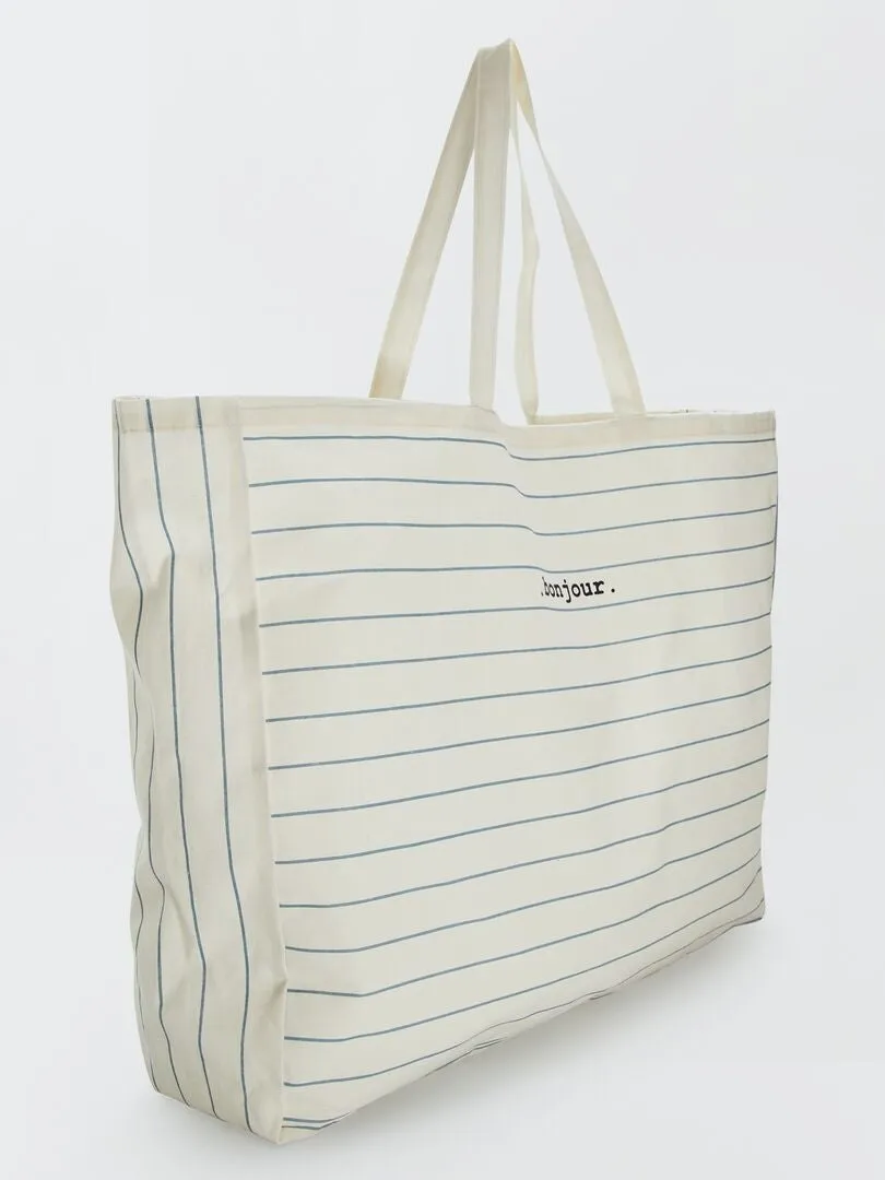 TOTEBAG XXL DE TELA  BLANCO