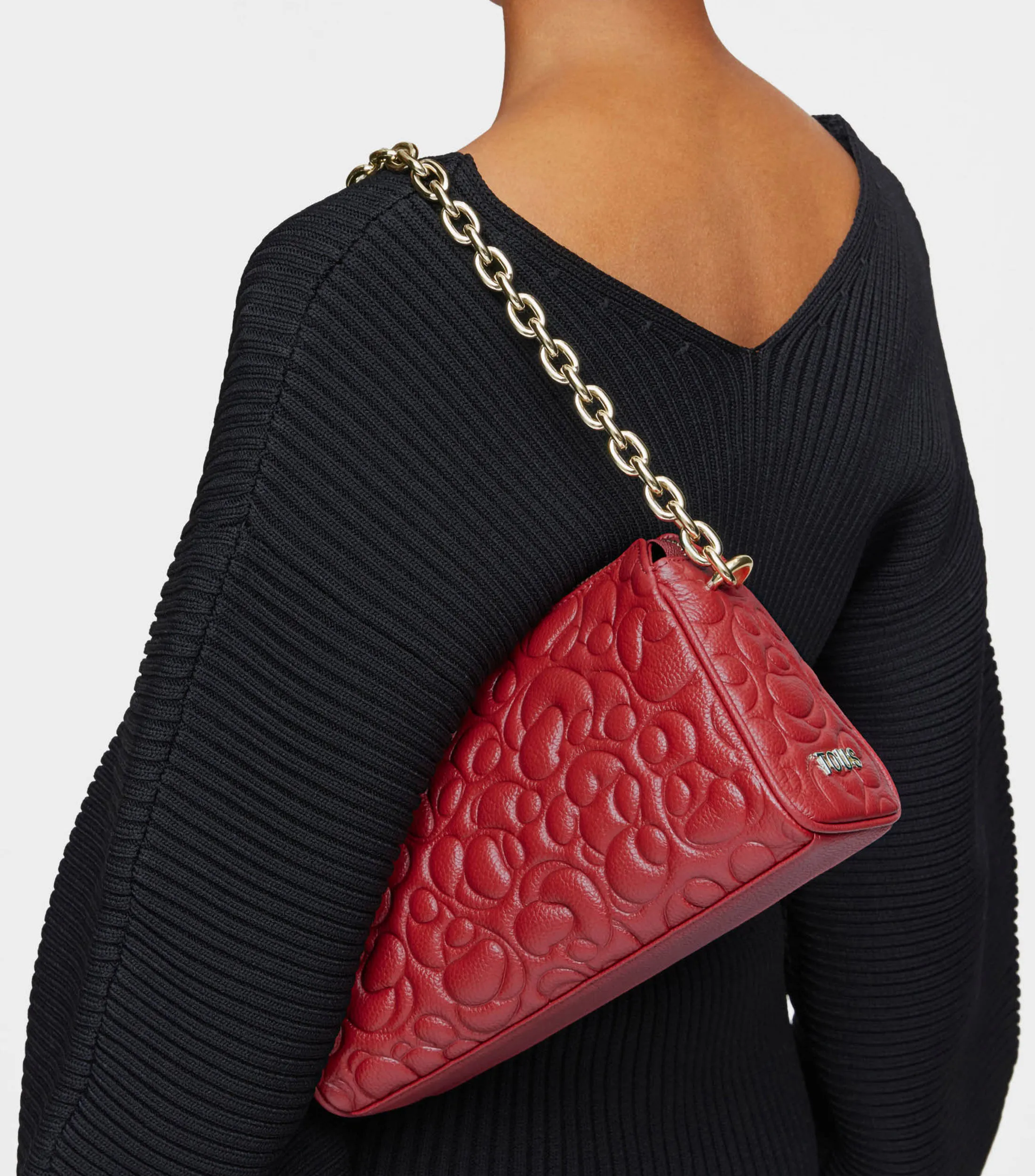 Tous Bolso Crossbody en piel Greta con capitonado de osos Mujer