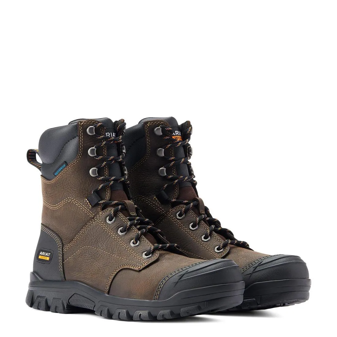 TREADFAST 8 INCH SOFTTOE WATERPROOF BOOT DARK BROWN