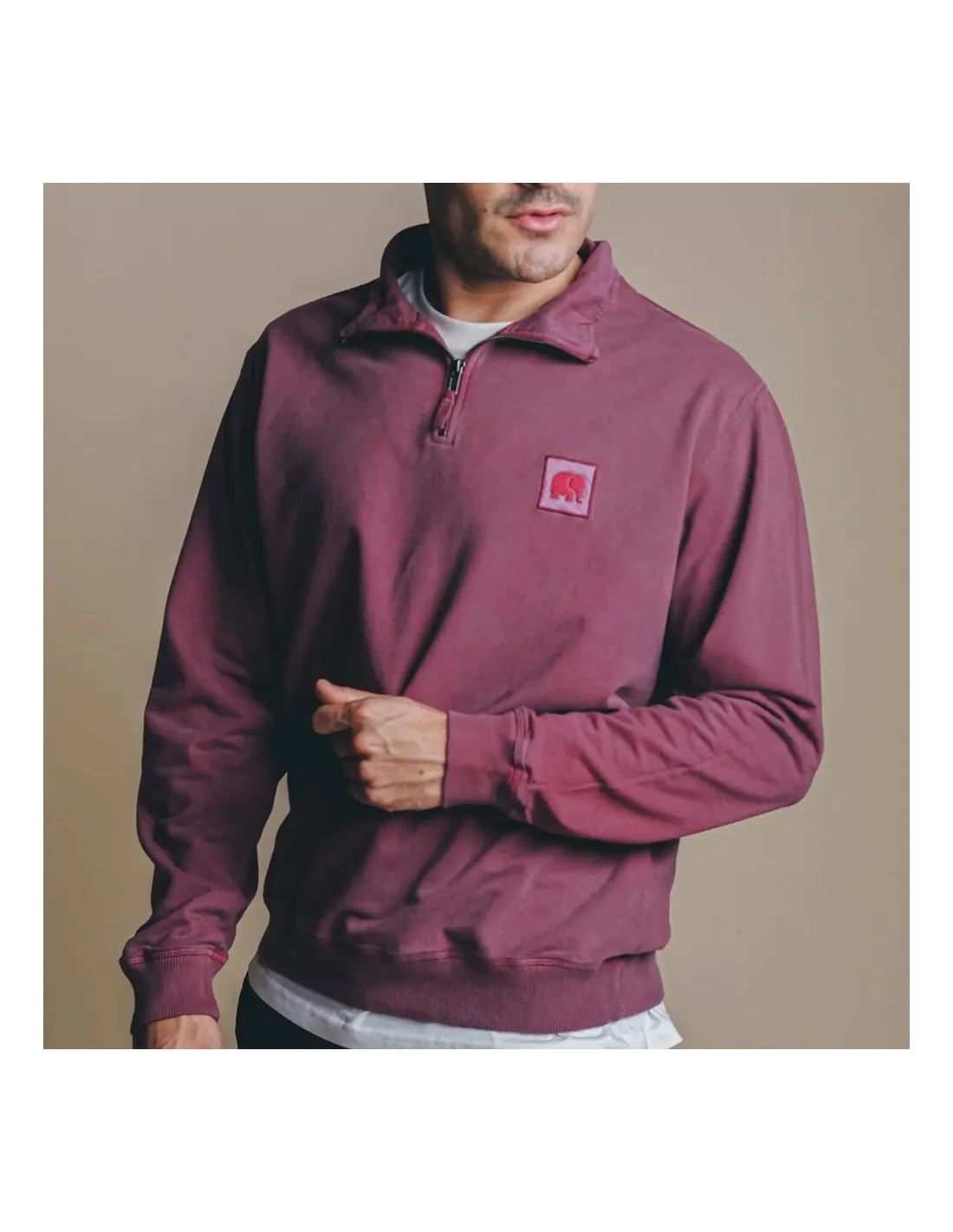 TRENDSPLANT SAUCE LOOPBACK SWEATER GARNACHA RED