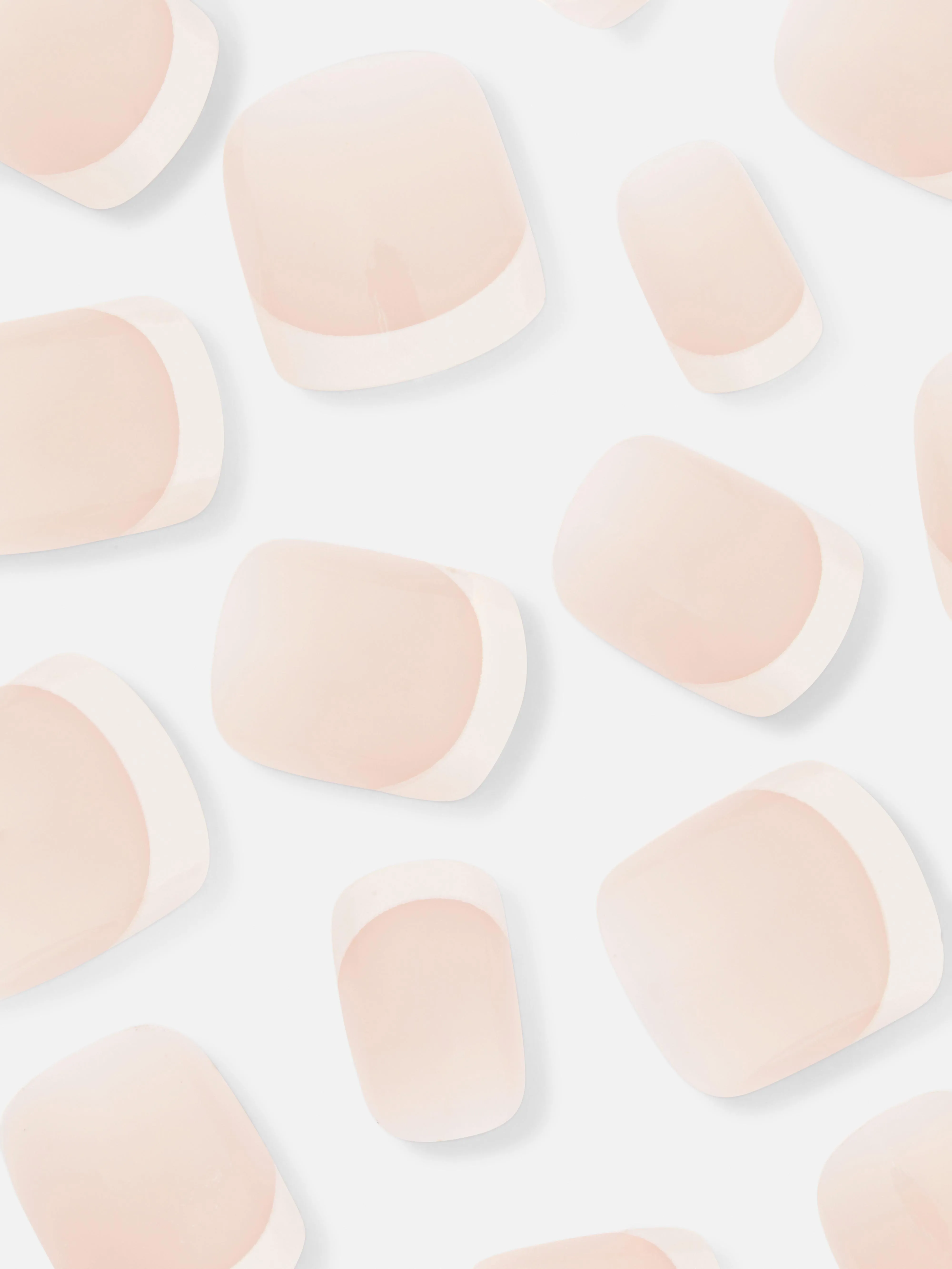 Uñas postizas cuadradas con manicura francesa de PS...