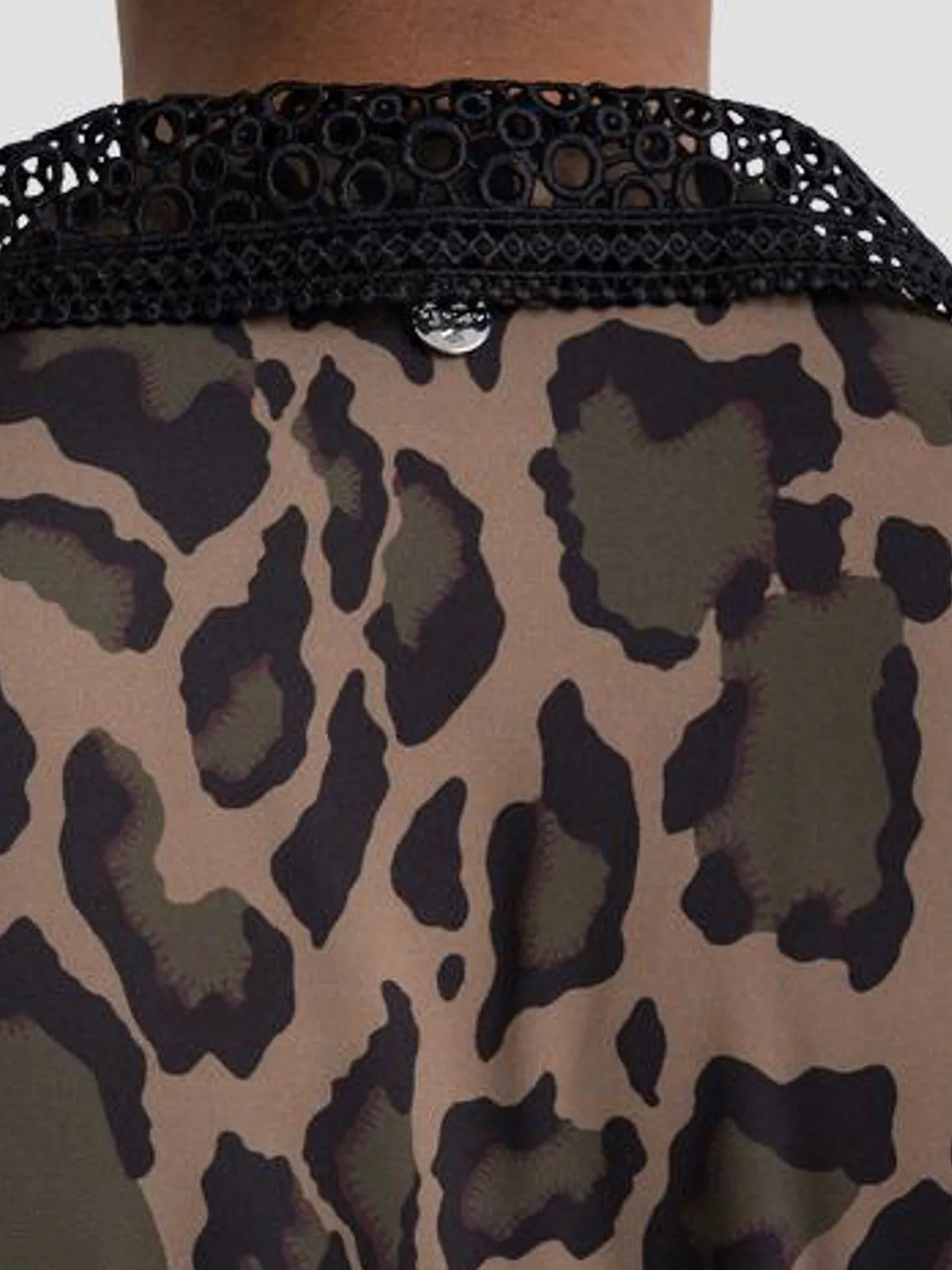 VESTIDO CAMISERO CON ENCAJE  REPLAY