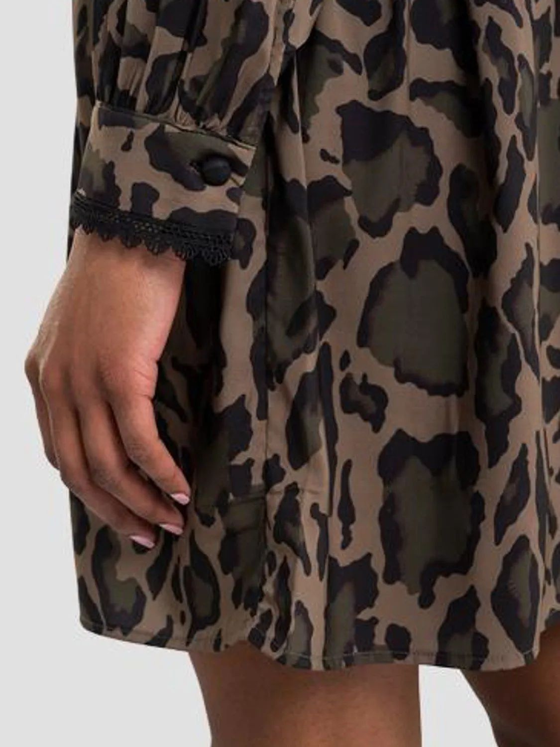 VESTIDO CAMISERO CON ENCAJE  REPLAY