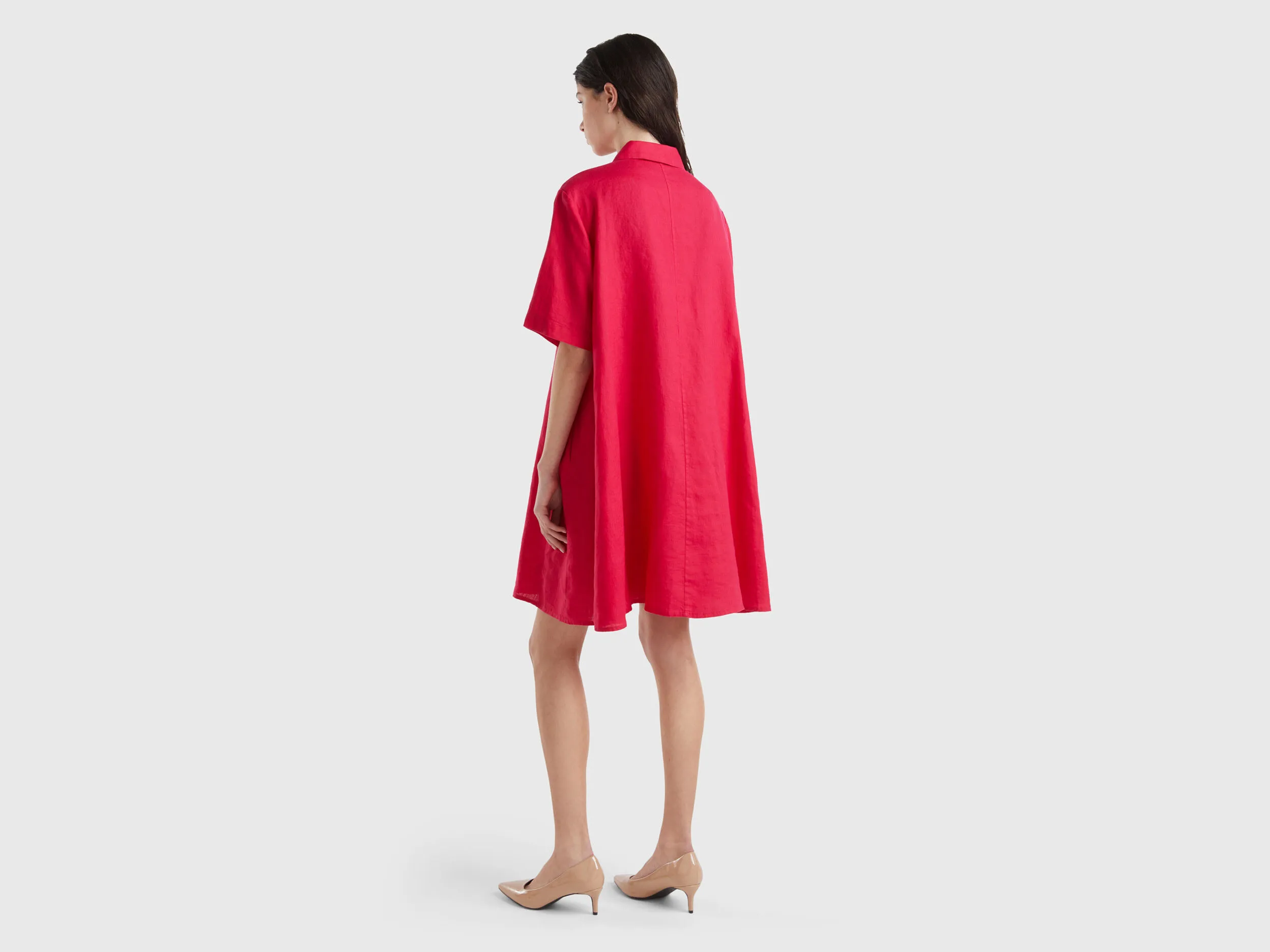 Vestido corto de puro lino