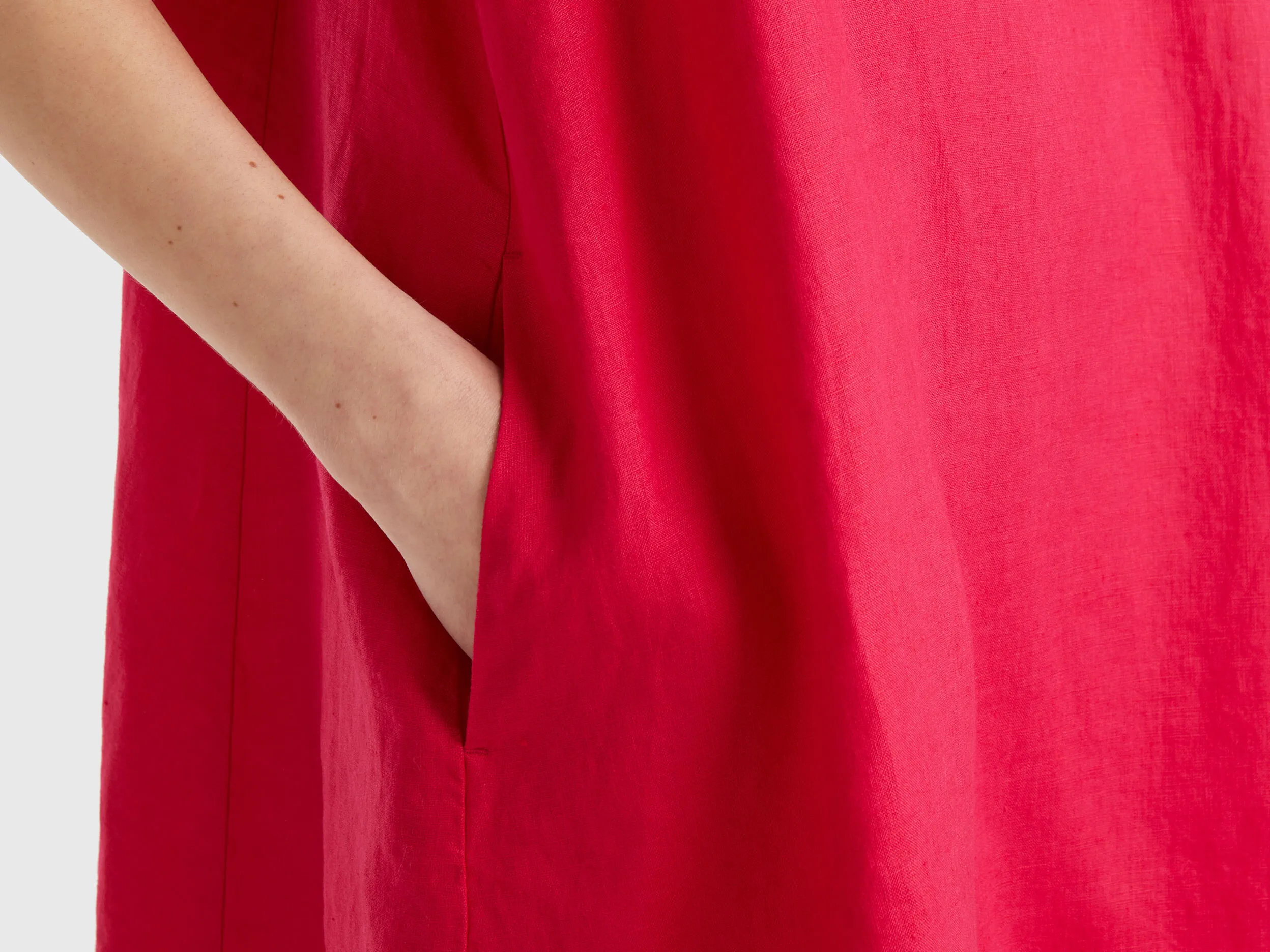 Vestido corto de puro lino
