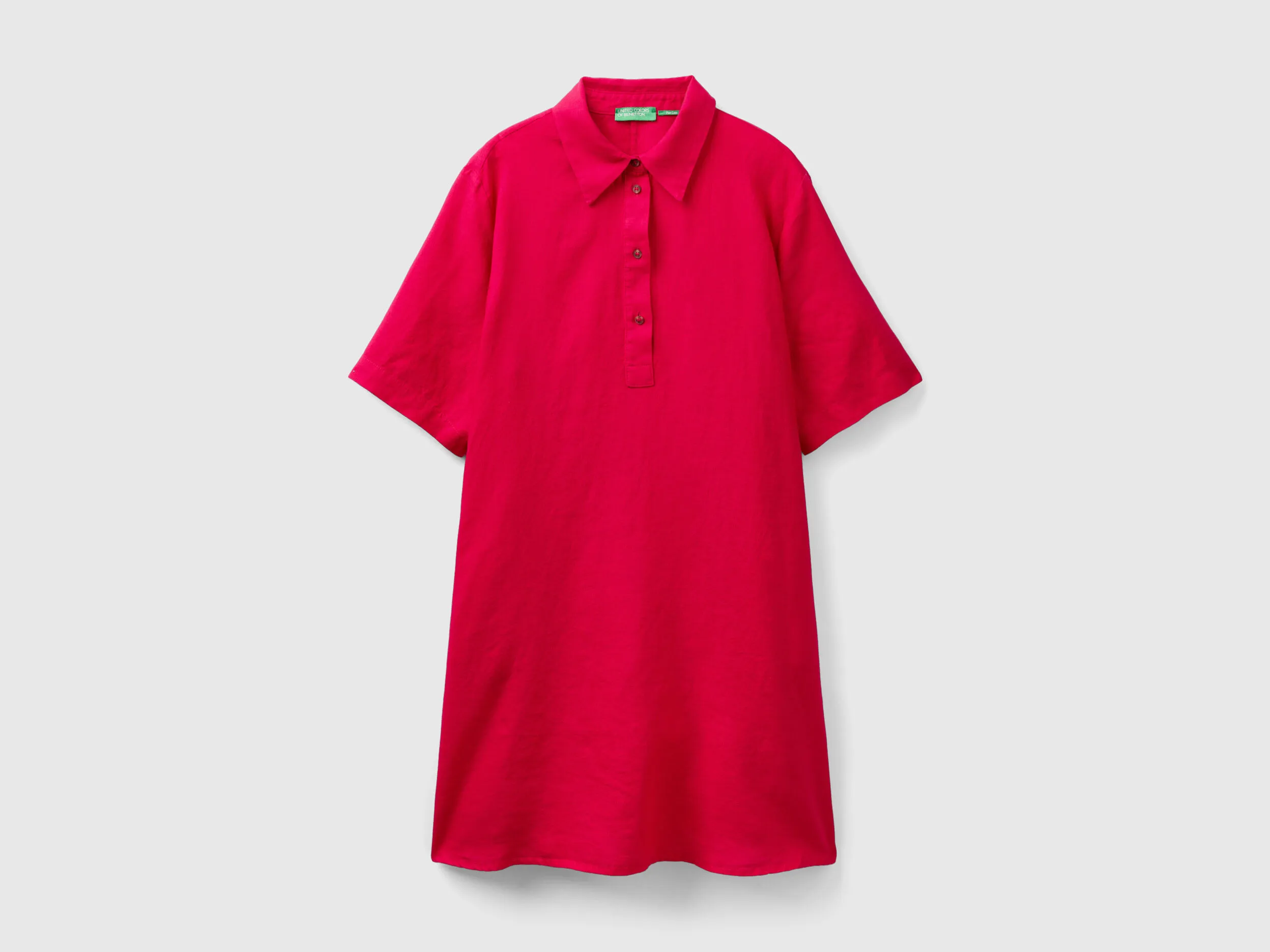 Vestido corto de puro lino