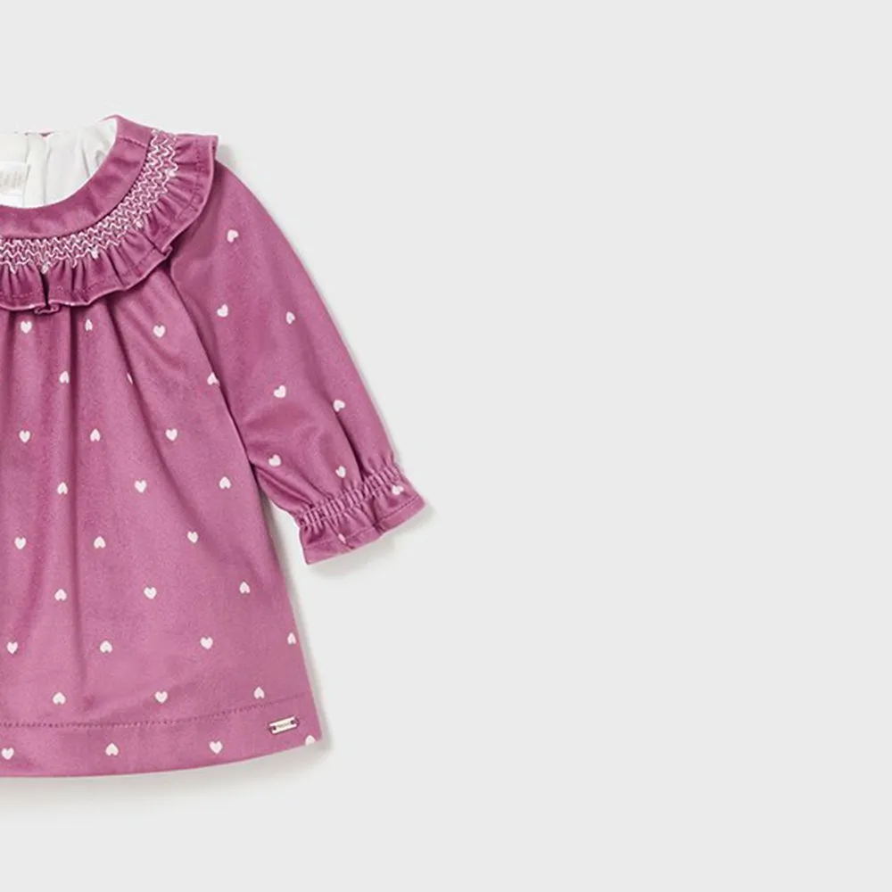 Vestido de bebé Niña Mayoral 2840 BERENJENA CORDONETS