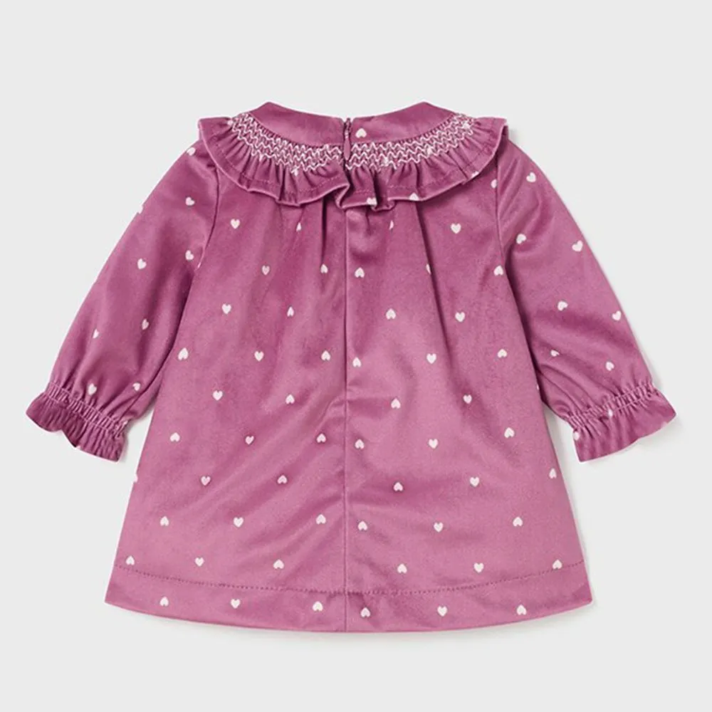Vestido de bebé Niña Mayoral 2840 BERENJENA CORDONETS