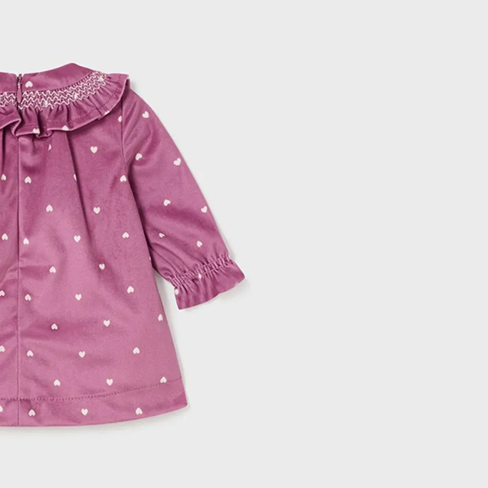 Vestido de bebé Niña Mayoral 2840 BERENJENA CORDONETS