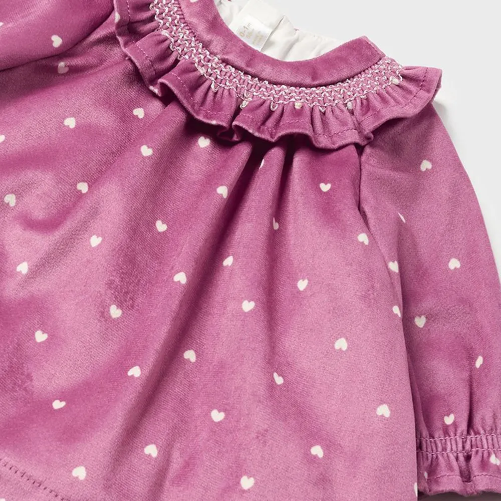 Vestido de bebé Niña Mayoral 2840 BERENJENA CORDONETS
