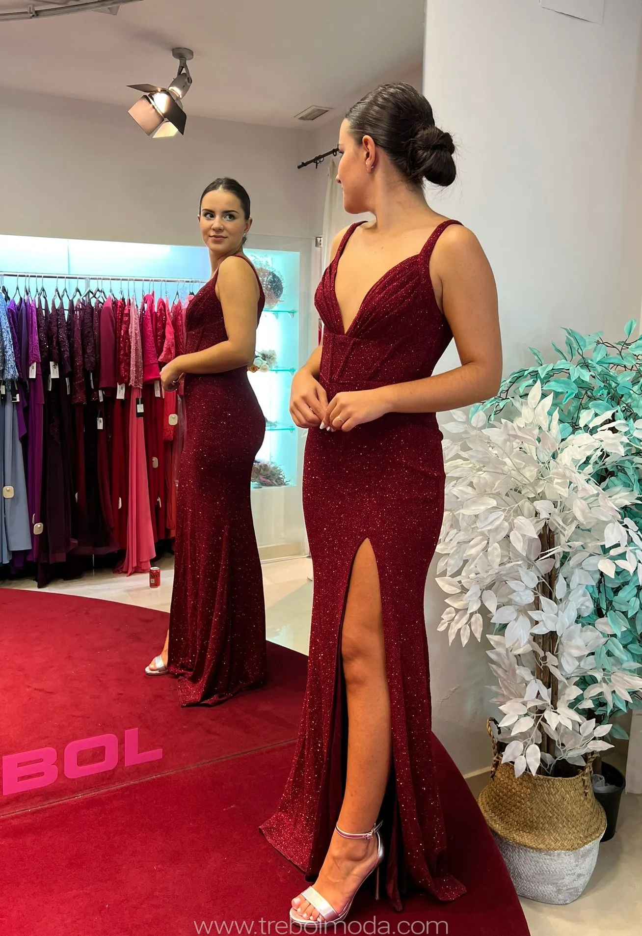 Vestido largo de lycra