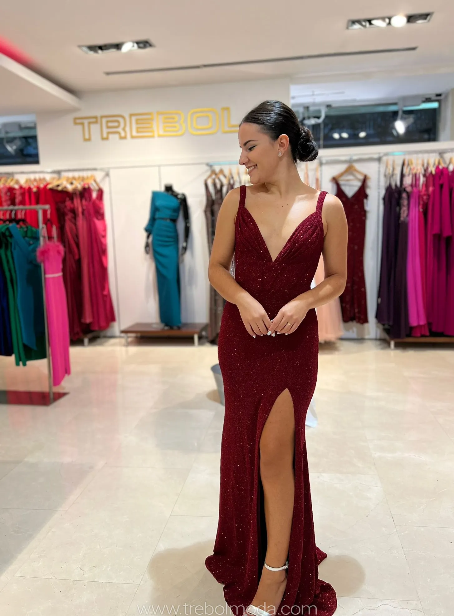 Vestido largo de lycra