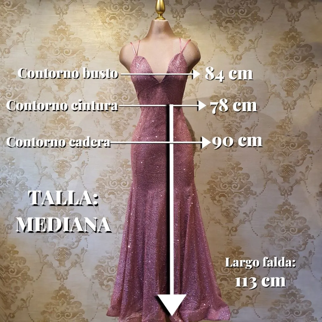 Vestido Rosa Palo Largo Sirena Elegante