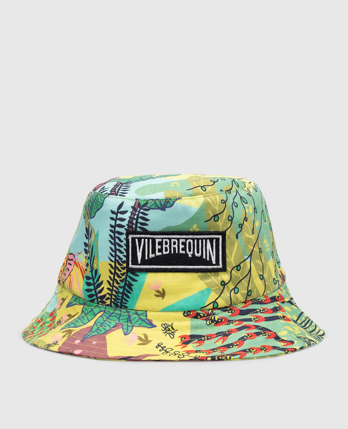 Vilebrequin Beny green linen panama in print