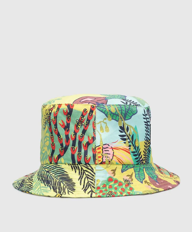 Vilebrequin Beny green linen panama in print
