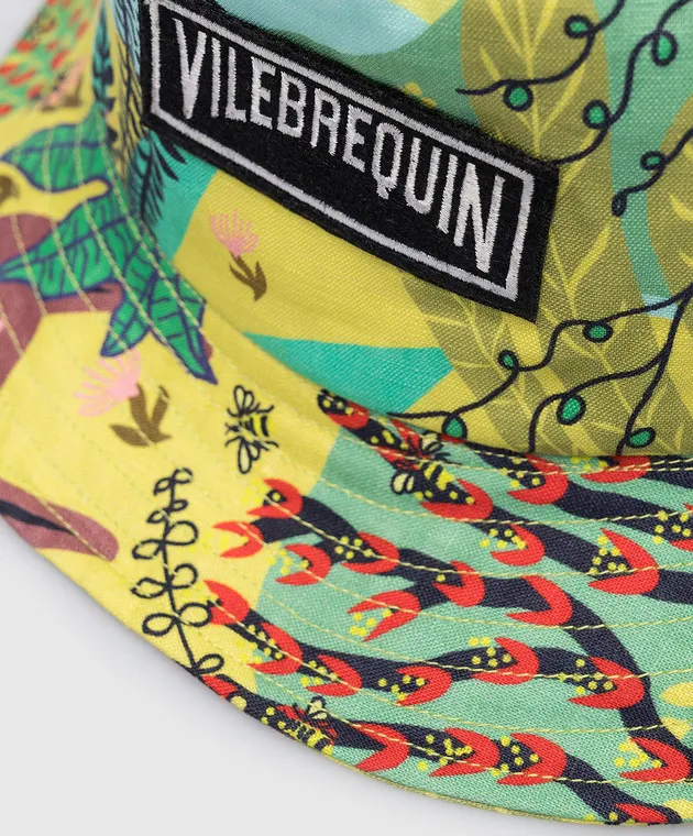Vilebrequin Beny green linen panama in print