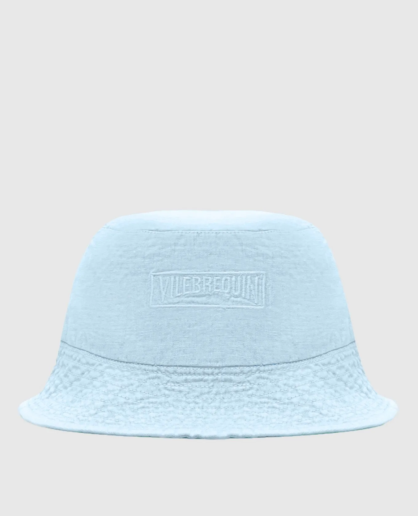 Vilebrequin Blue linen panama with logo embroidery