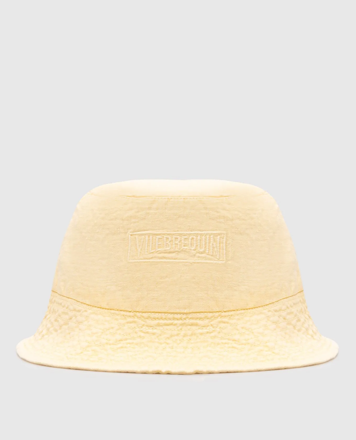Vilebrequin Yellow linen panama with logo embroidery