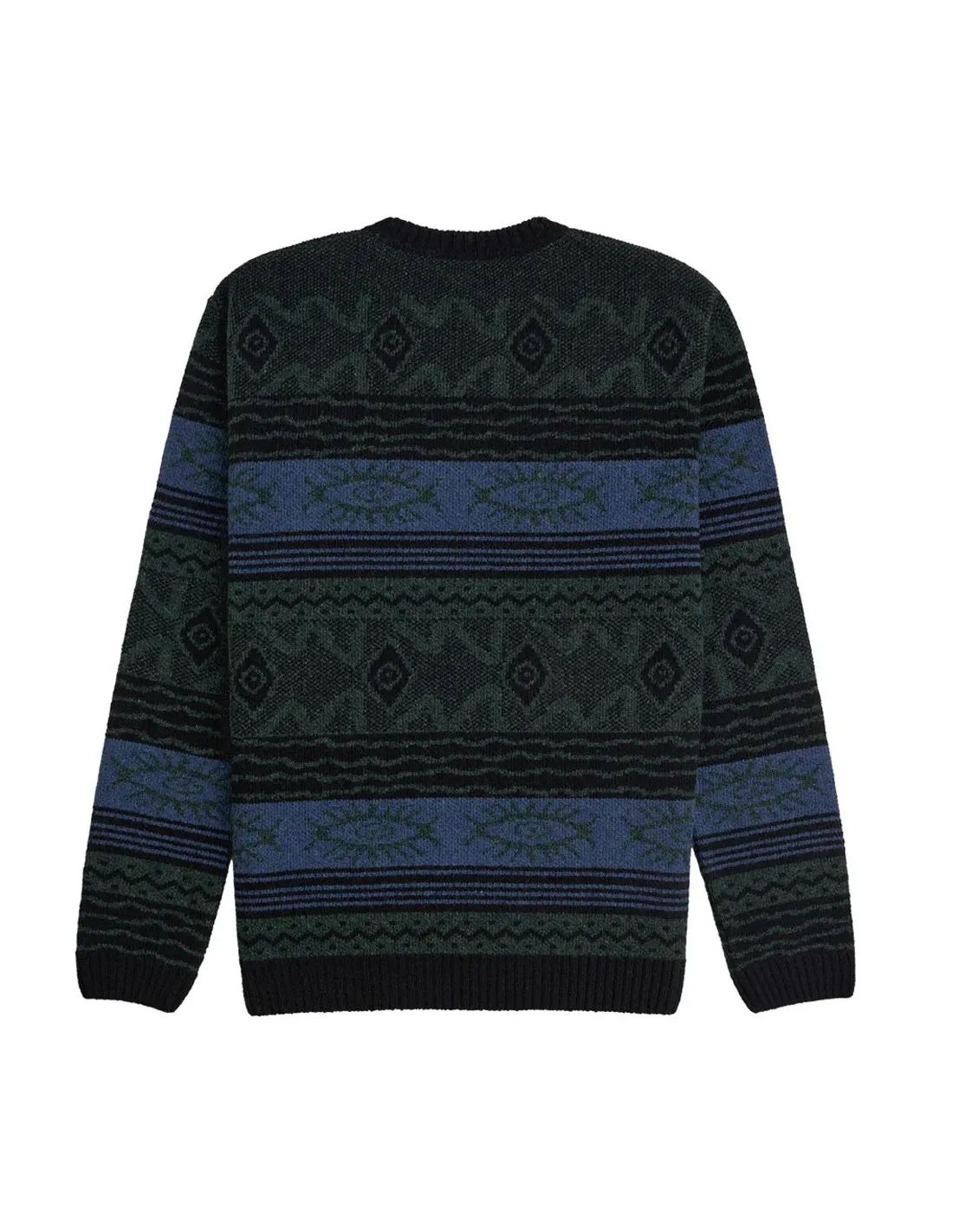 VISSLA BLUR JACQUARD CREW SWEATER BLACK