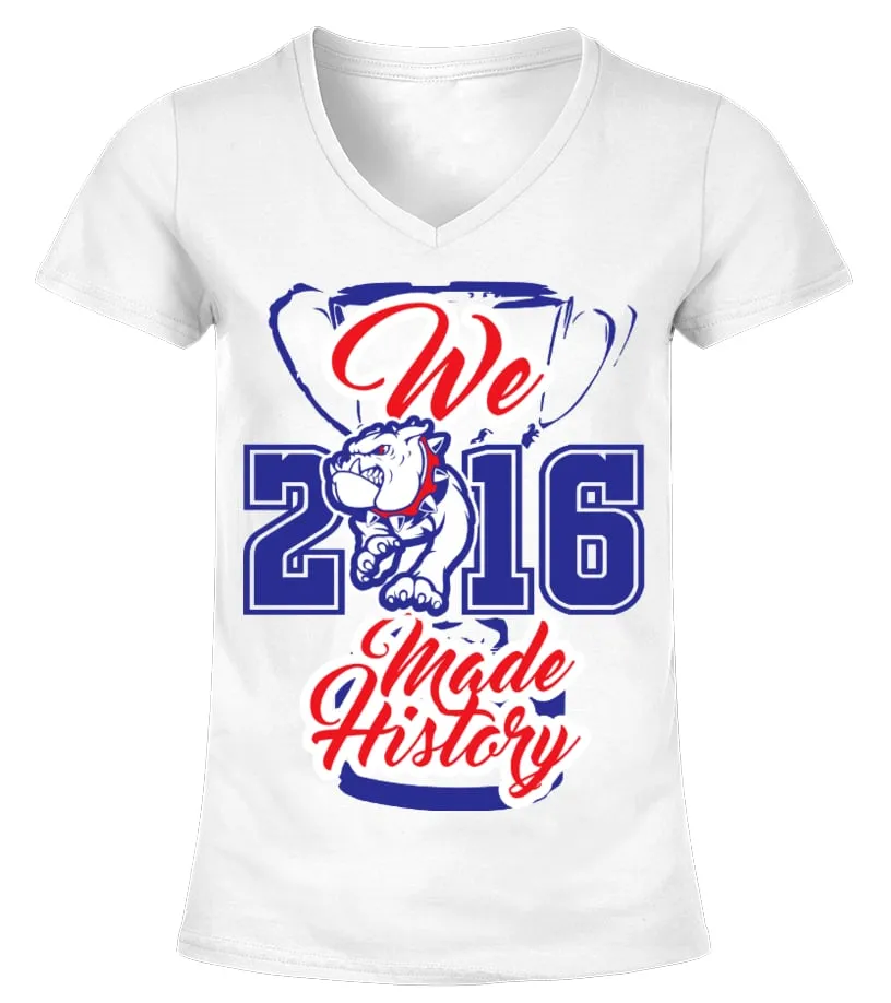 WE MADE HISTORY  WHITE EDITION CAMISETA CUELLO PICO MUJER
