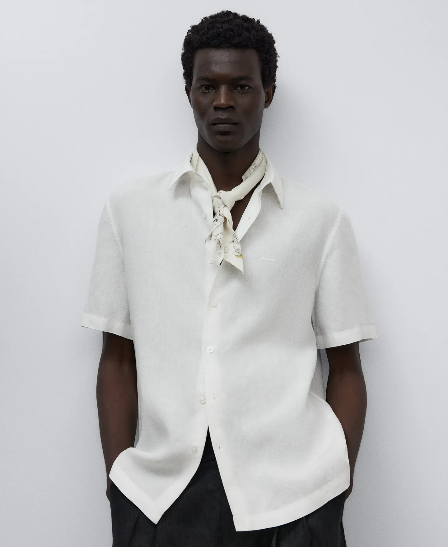 White linen shirt man
