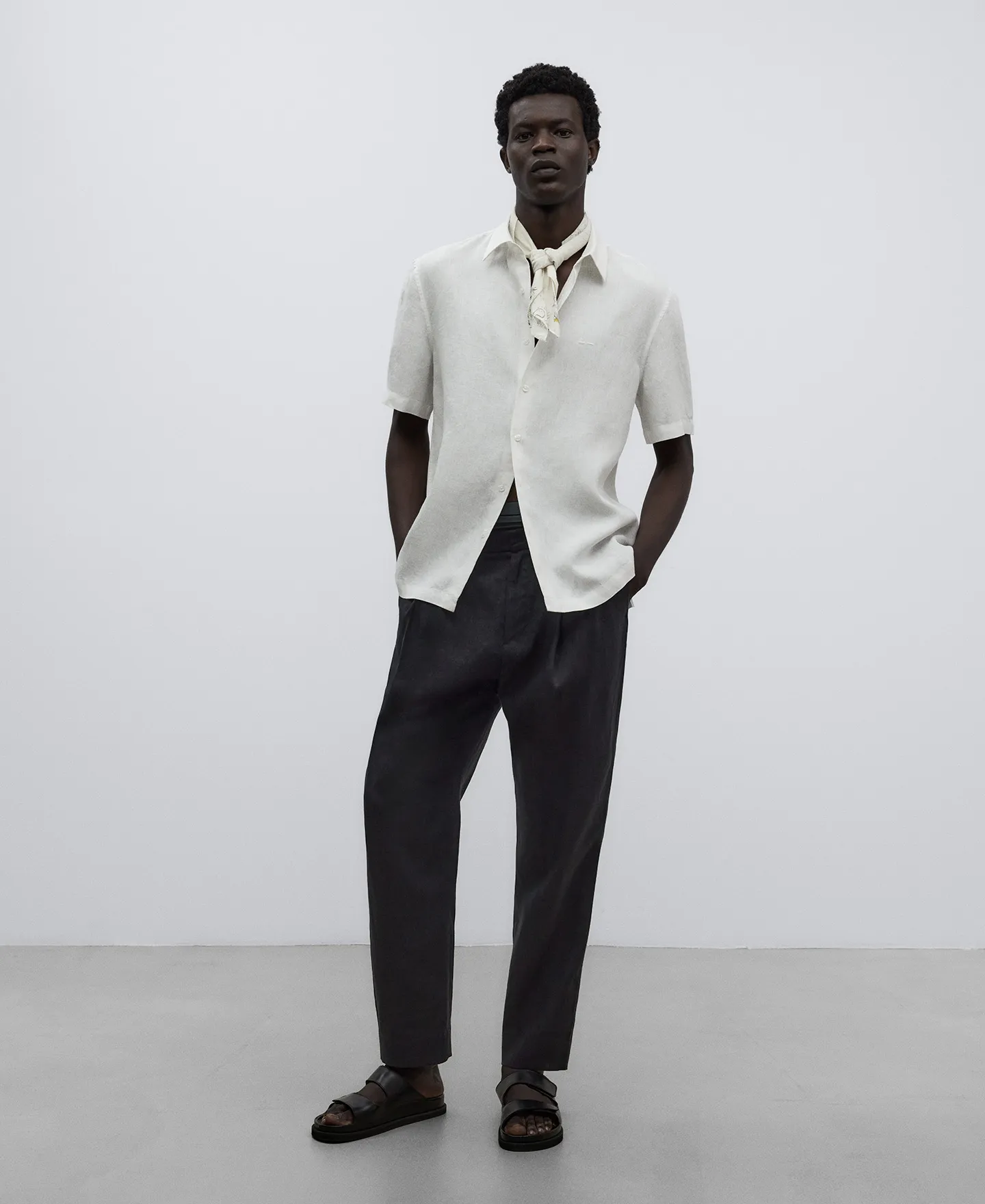 White linen shirt man