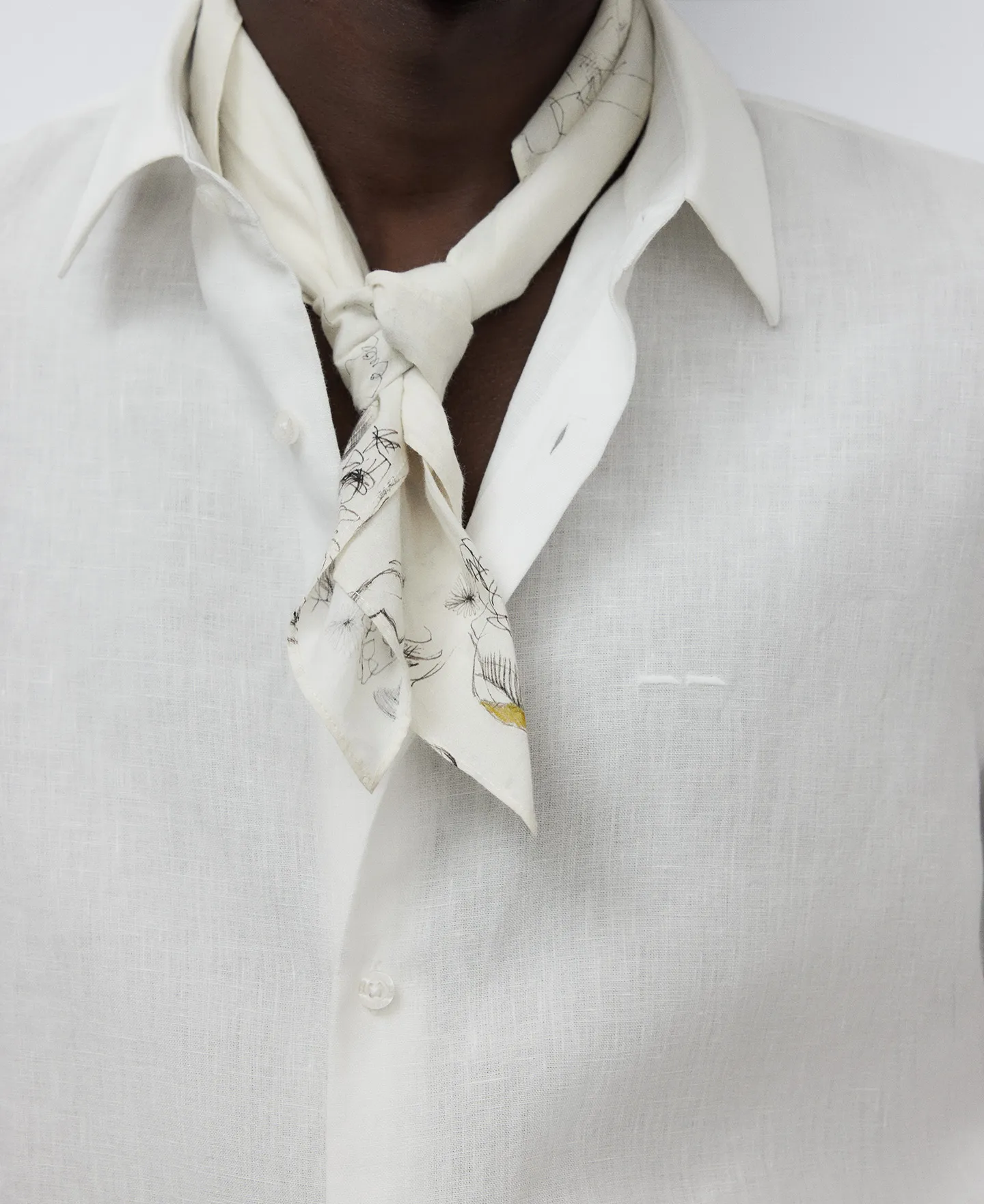 White linen shirt man
