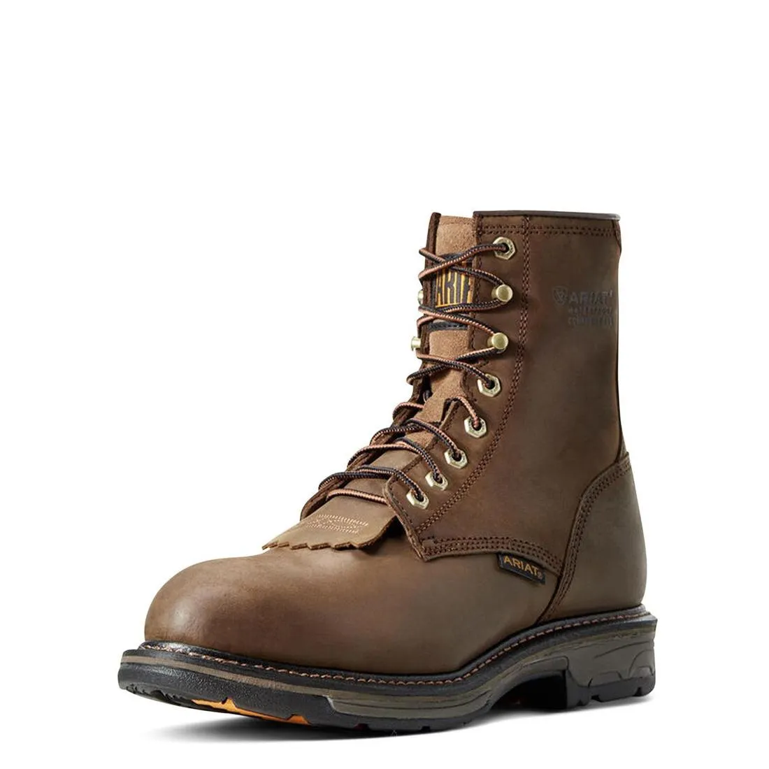 WORKHOG 8 INCH COMPOSITETOE WATERPROOF WORK BOOT OILY DISTRESSED BROWN