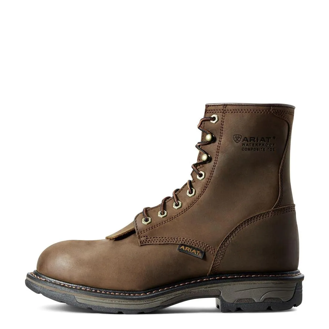 WORKHOG 8 INCH COMPOSITETOE WATERPROOF WORK BOOT OILY DISTRESSED BROWN