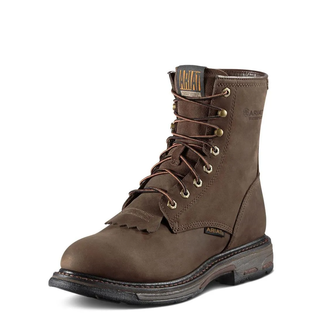 WORKHOG 8 INCH SOFTTOE WATERPROOF BOOT OILY DISTRESSED BROWN