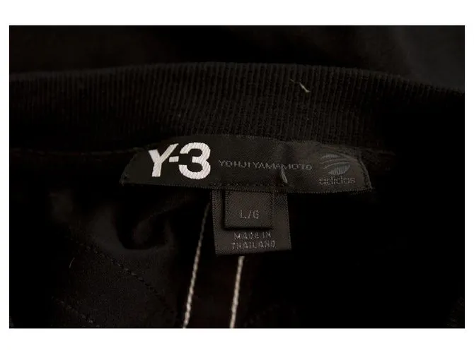 Y3 ADIDAS YOHJI YAMAMOTO RAYAS NEGRAS EN LA PARTE POSTERIOR TALLA EXTRAGRANDE L NEGRO BLANCO 
