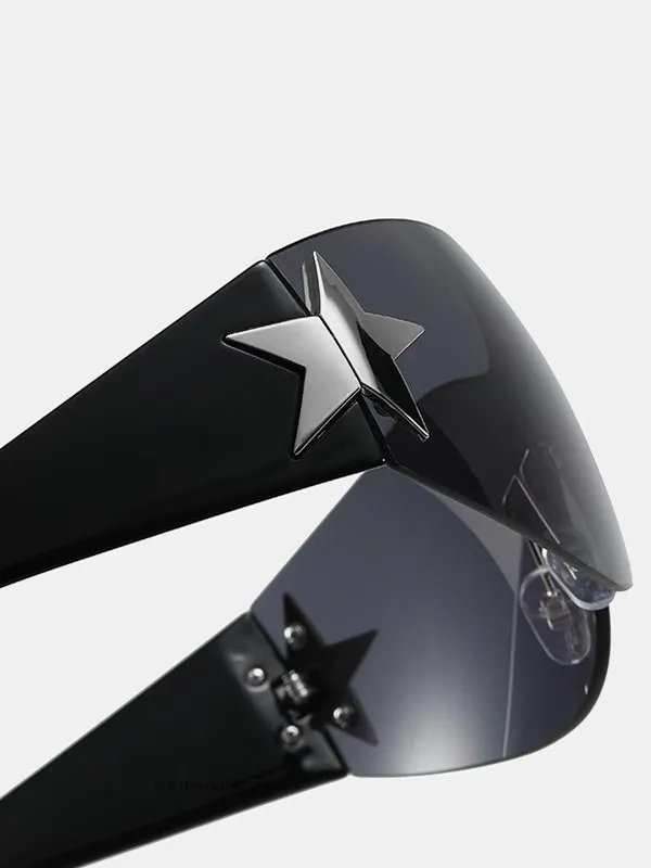 Y2K Star Elegantes anteojos de sol deportivos