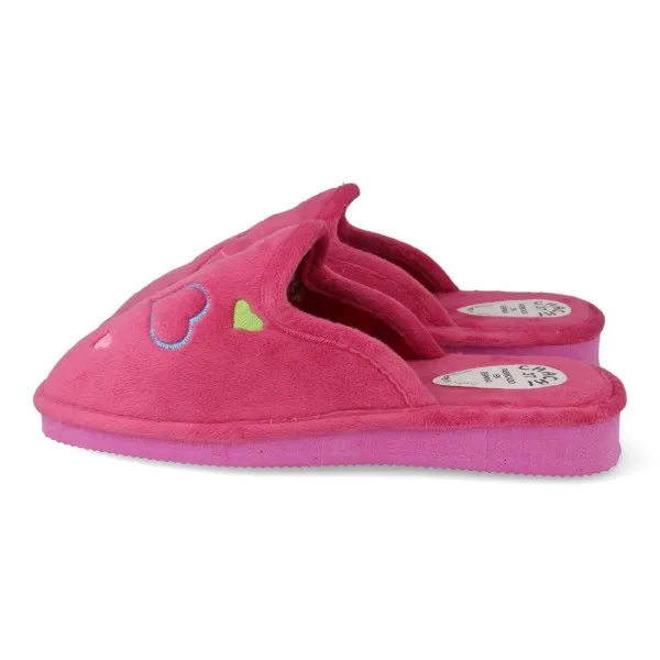 ZAPATILLAS DE CASA ABIERTA MUJER MOD. CORAZON ROSA