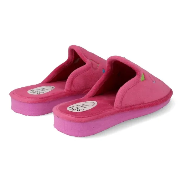 ZAPATILLAS DE CASA ABIERTA MUJER MOD. CORAZON ROSA