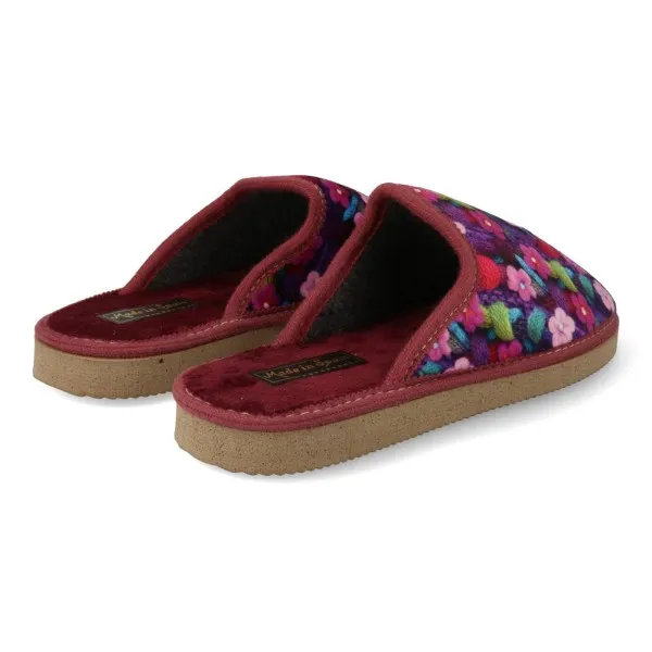 ZAPATILLAS DE CASA ABIERTA MUJER MOD. FLORES ROSA