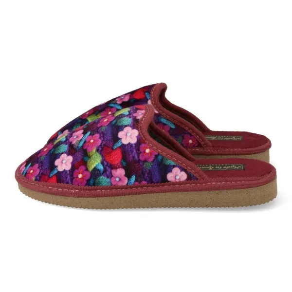 ZAPATILLAS DE CASA ABIERTA MUJER MOD. FLORES ROSA