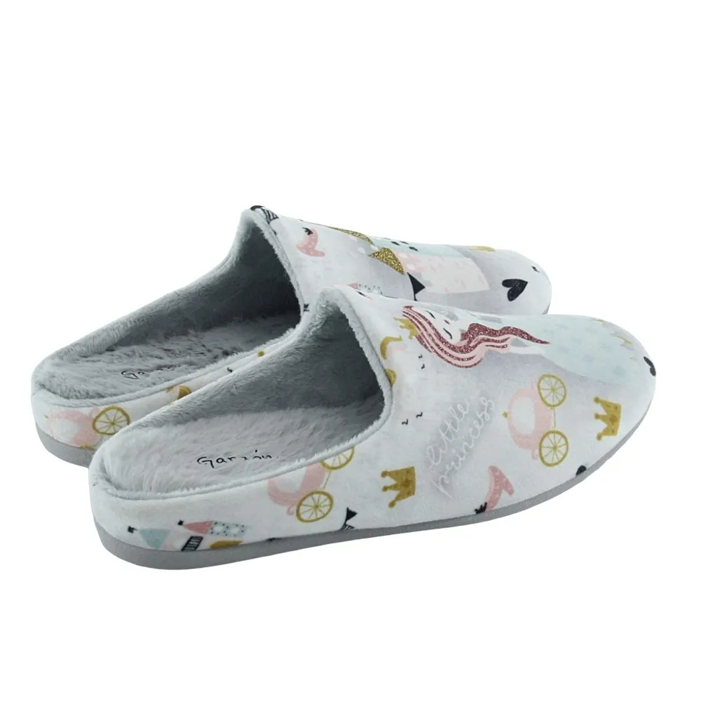 Zapatillas de casa Garzón Princesa y Castillo Gris