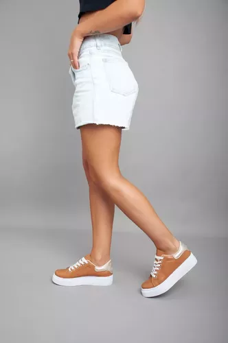ZAPATILLAS DE DAMA BAJAS LIVIANAS MODA URBANA MARRON ART110