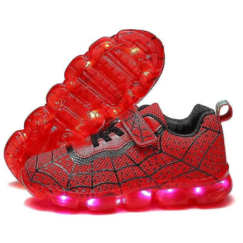 Zapatillas para niños iluminan zapatos deportivos Led Flashing Recharge Running Shoes para niños Zapatos casuales para niñas Car