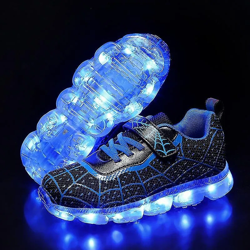 Zapatillas para niños iluminan zapatos deportivos Led Flashing Recharge Running Shoes para niños Zapatos casuales para niñas Car