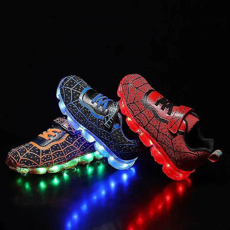 Zapatillas para niños iluminan zapatos deportivos Led Flashing Recharge Running Shoes para niños Zapatos casuales para niñas Car