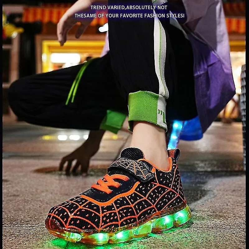 Zapatillas para niños iluminan zapatos deportivos Led Flashing Recharge Running Shoes para niños Zapatos casuales para niñas Car