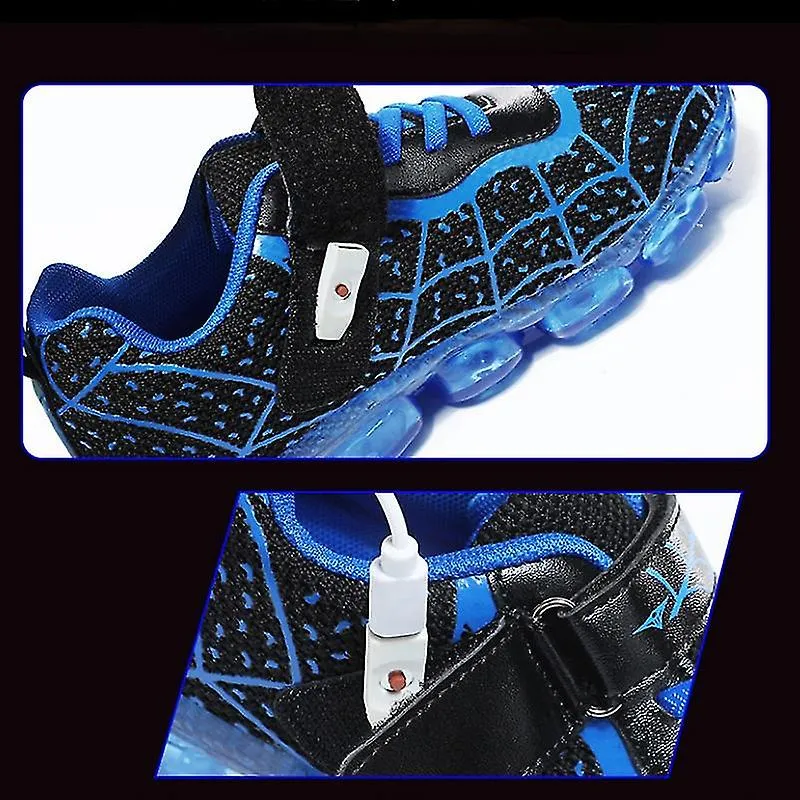 Zapatillas para niños iluminan zapatos deportivos Led Flashing Recharge Running Shoes para niños Zapatos casuales para niñas Car