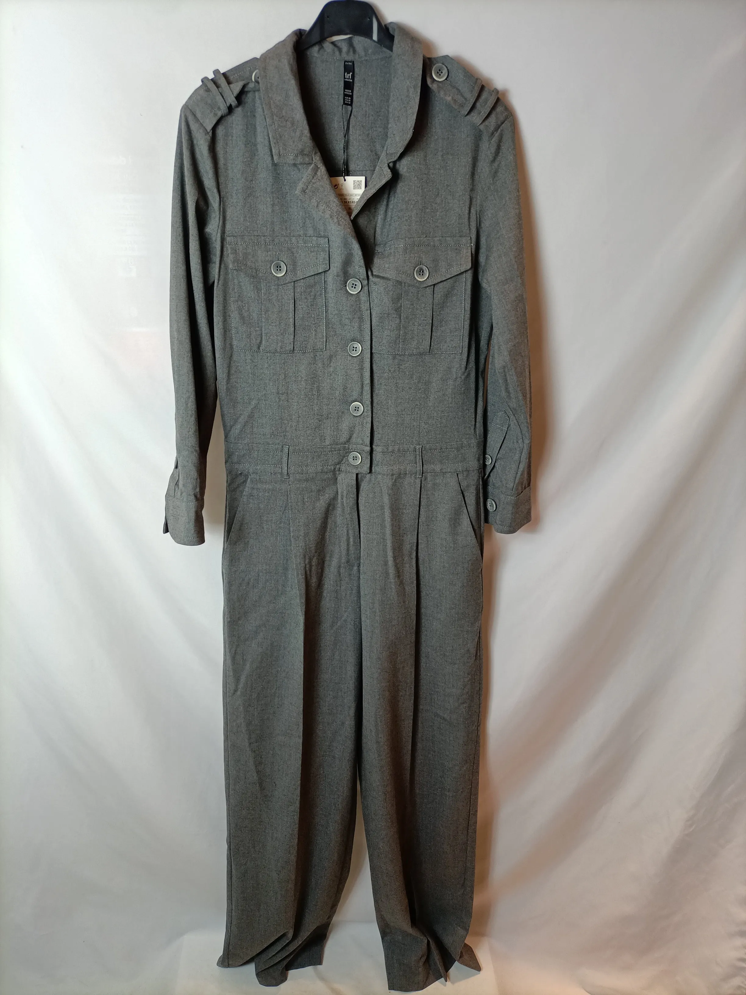 ZARA. Mono fluido gris T.xs